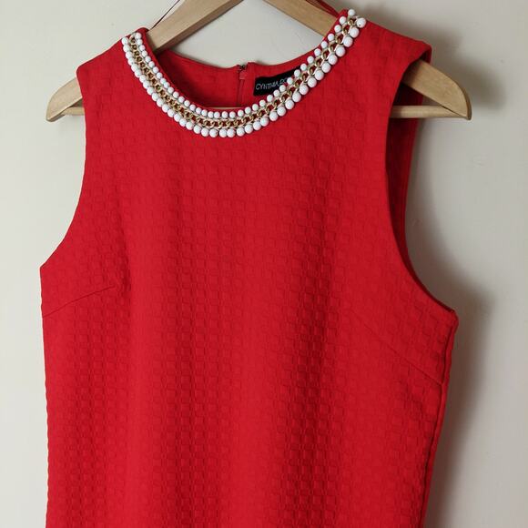 CYNTHIA ROWLEY Bright Red Cocktail Dress Size Medium - Picture 3 of 8